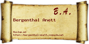 Bergenthal Anett névjegykártya